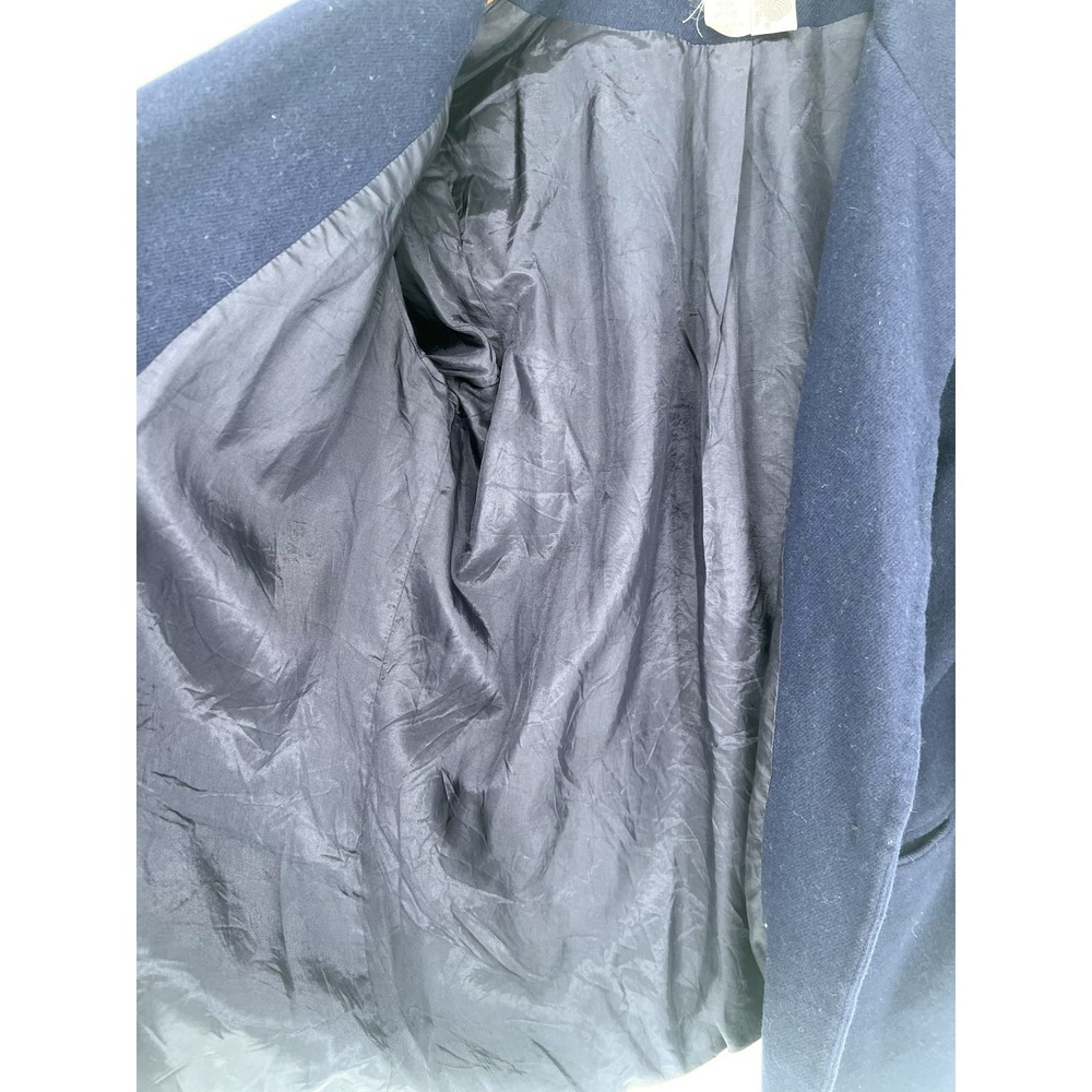 Vintage Women's Savannah Woold Blazer Dark Blue Wool One Gold Button Size 12P - Picture 7 of 8